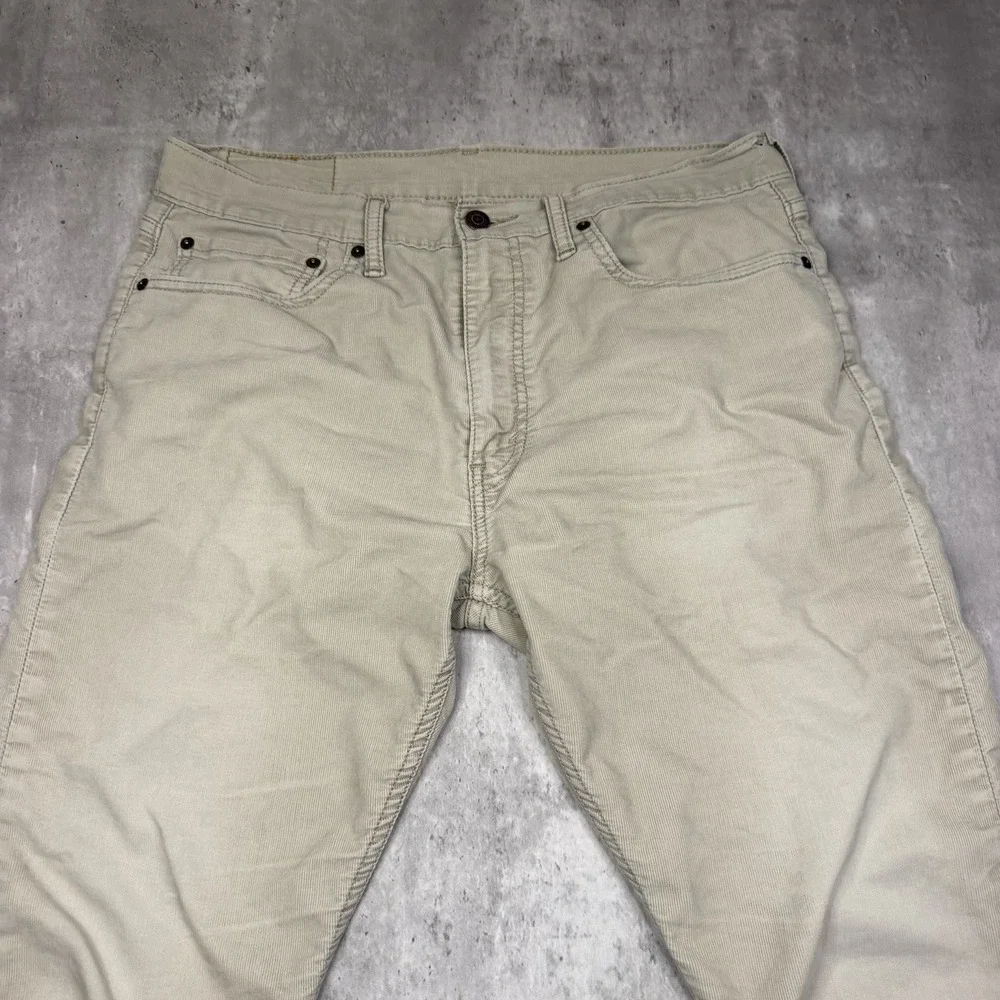 Levi's 512 Slim Taper Pants Mens 34x30 Tan Khaki Corduroy Stretch Chinos